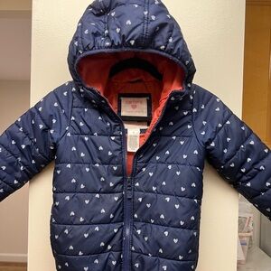 Carter's Blue Heart Puffer Jacket